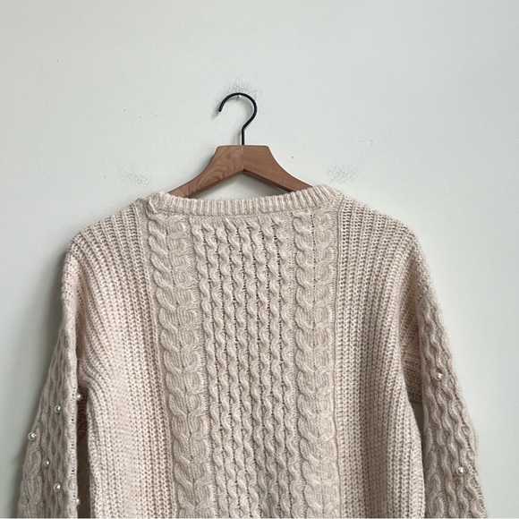 Abercrombie & fitch wool alpaca blend pearl embellished sweater Cable Knit XS - Picture 11 of 12
